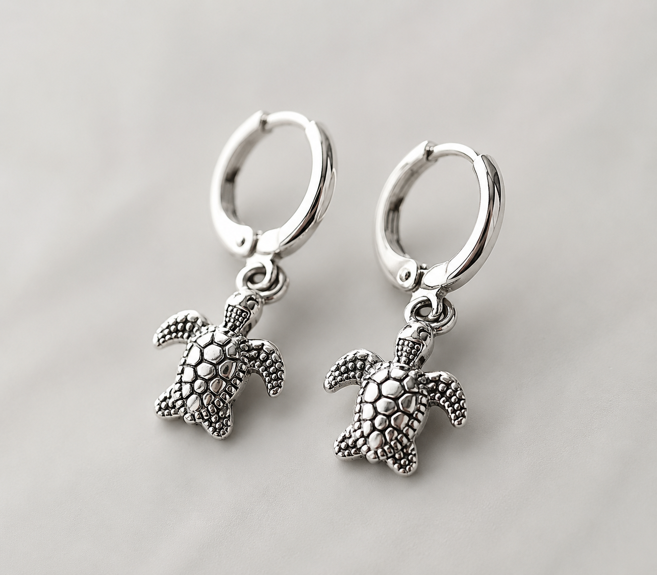 Pendientes Tortuga Marina, Aros Colgantes de Tortuga, regalo de surf, Pendientes Inspirados en el Océano, Joyería Boho Playa Mujer y hombre.