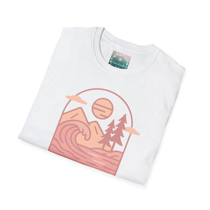 Camiseta unisex Sunset Waves, camiseta casual, ropa de playa, camisa de verano, regalo de viaje, ropa de aventura al aire libre