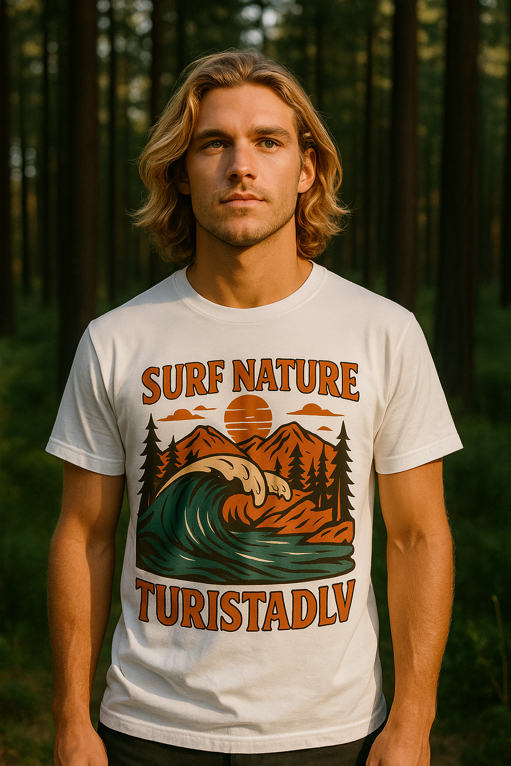 Camiseta de Surf y Naturaleza, camiseta para días de playa, vibraciones de verano, aventuras al aire libre, ecológica, regalo de surfista