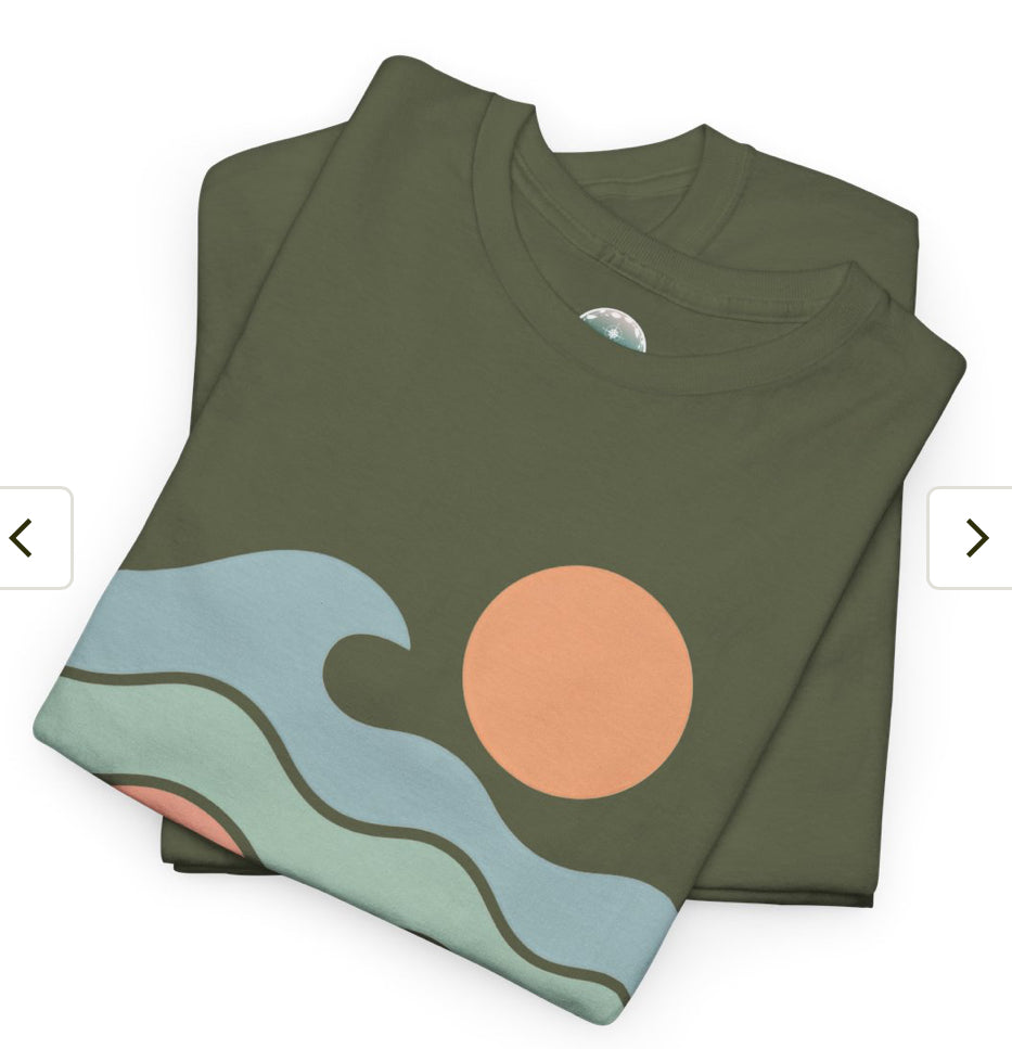 Camiseta Beach Vibes, Camiseta casual de verano, regalo perfecto para los amantes del océano, ropa de vacaciones, camiseta gráfica de olas