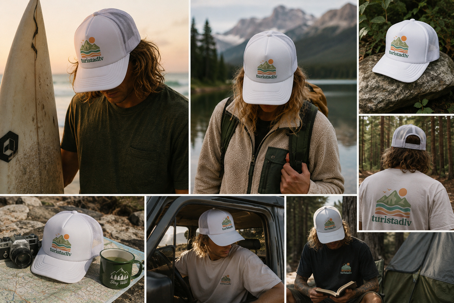 Gorra estilo retro de naturaleza, gorra de red de montaña, Logotipo de aventura al aire libre, regalo de montaña, gorra de senderismo, viaje