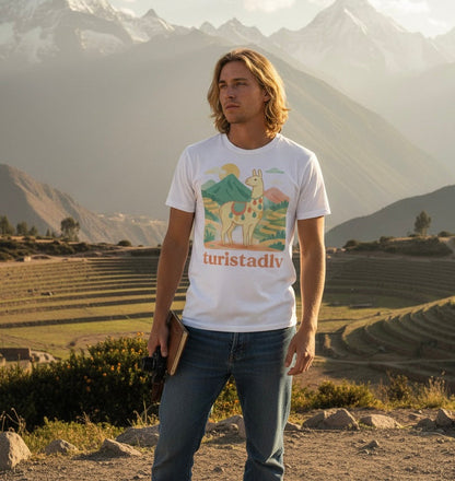 Camiseta Retro de Llama y Alpaca, Diseño de Perú
