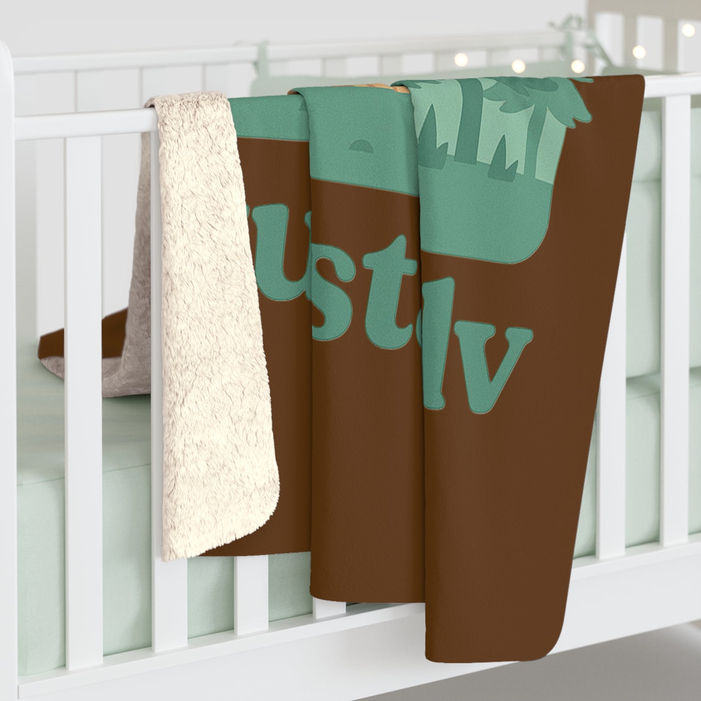 Manta de lana Sherpa de cabaña en el bosque, regalo de casa de campo Diseño acogedor de cabaña de troncos