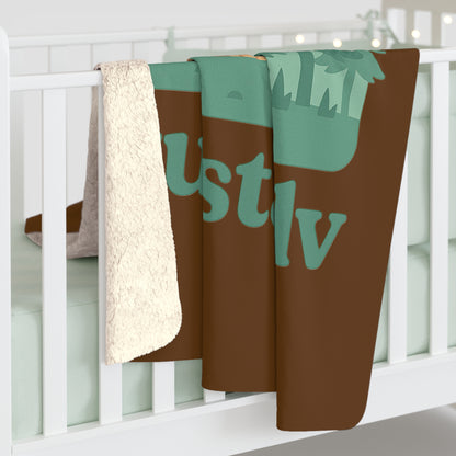 Manta de lana Sherpa de cabaña en el bosque, regalo de casa de campo Diseño acogedor de cabaña de troncos