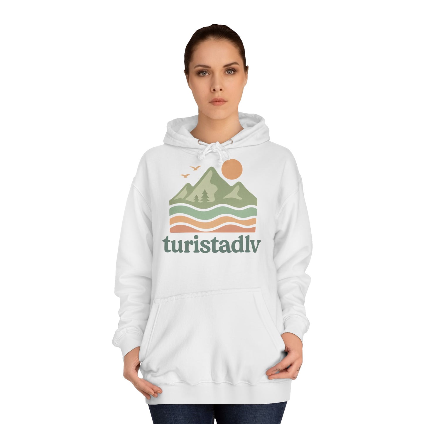 Acogedora sudadera universitaria unisex con diseño natural, aventura al aire libre, regalo de viaje, ropa casual, diseño ecológico, unisex