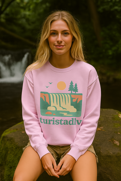Sudadera de naturaleza, ropa para exteriores, suéter de cascada, regalo perfecto para los amantes de la naturaleza, ropa de viajes, río, mar.