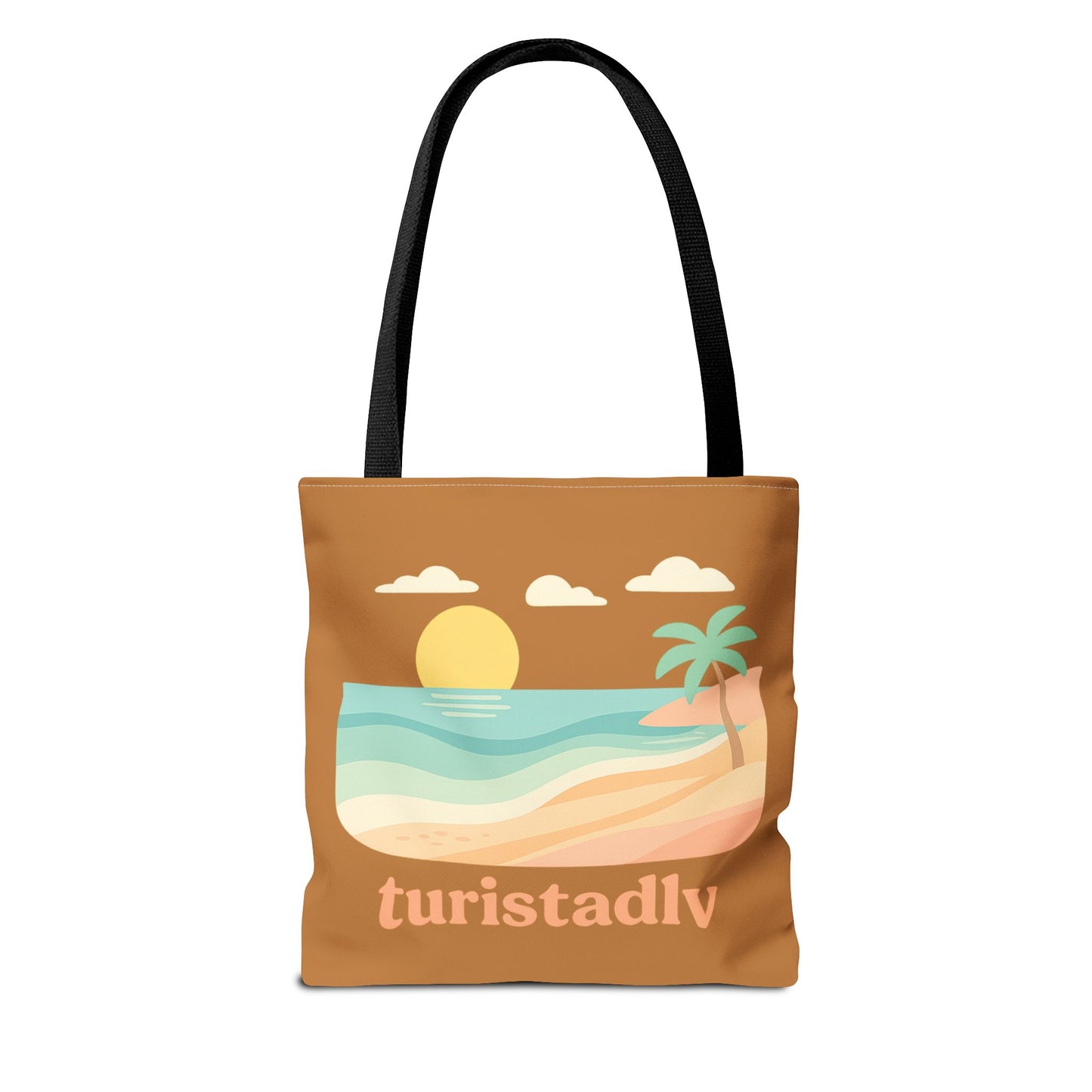 Bolso Tote de Playa Retro, Atardecer y Palmeras