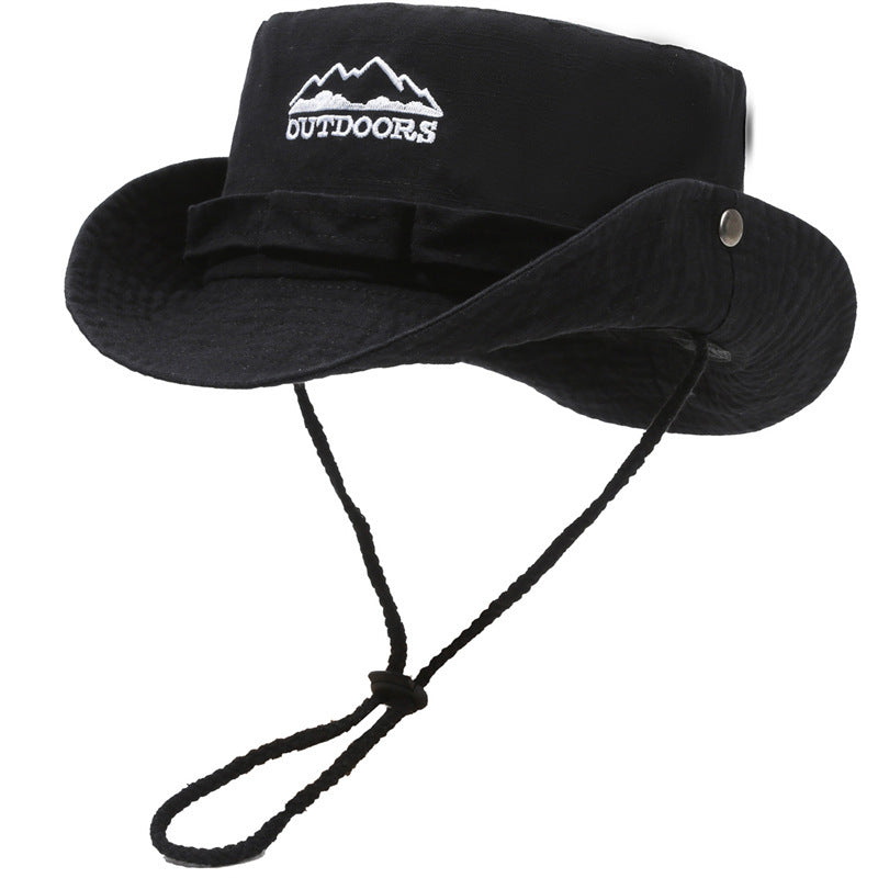 Summer Outdoor Mountaineering Slub Cotton Sun-proof Bucket Hat