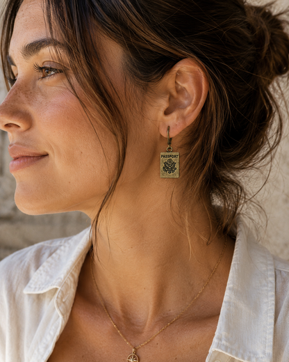 Pendientes Passport, Aros para Viajeros y Mochileros