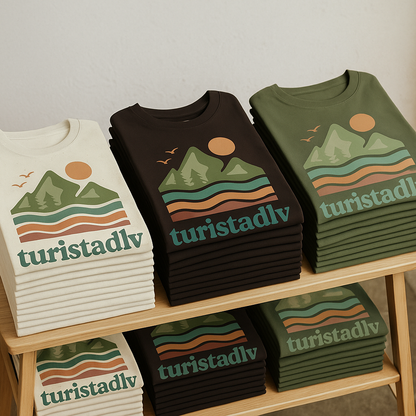 Camiseta de paisaje, Camiseta de verano, regalo perfecto para los amantes del océano, ropa de vacaciones, camiseta de olas, sol y montaña