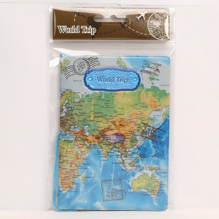 World map stereo passport holder, travel gift, traveler, passport, globetrotter