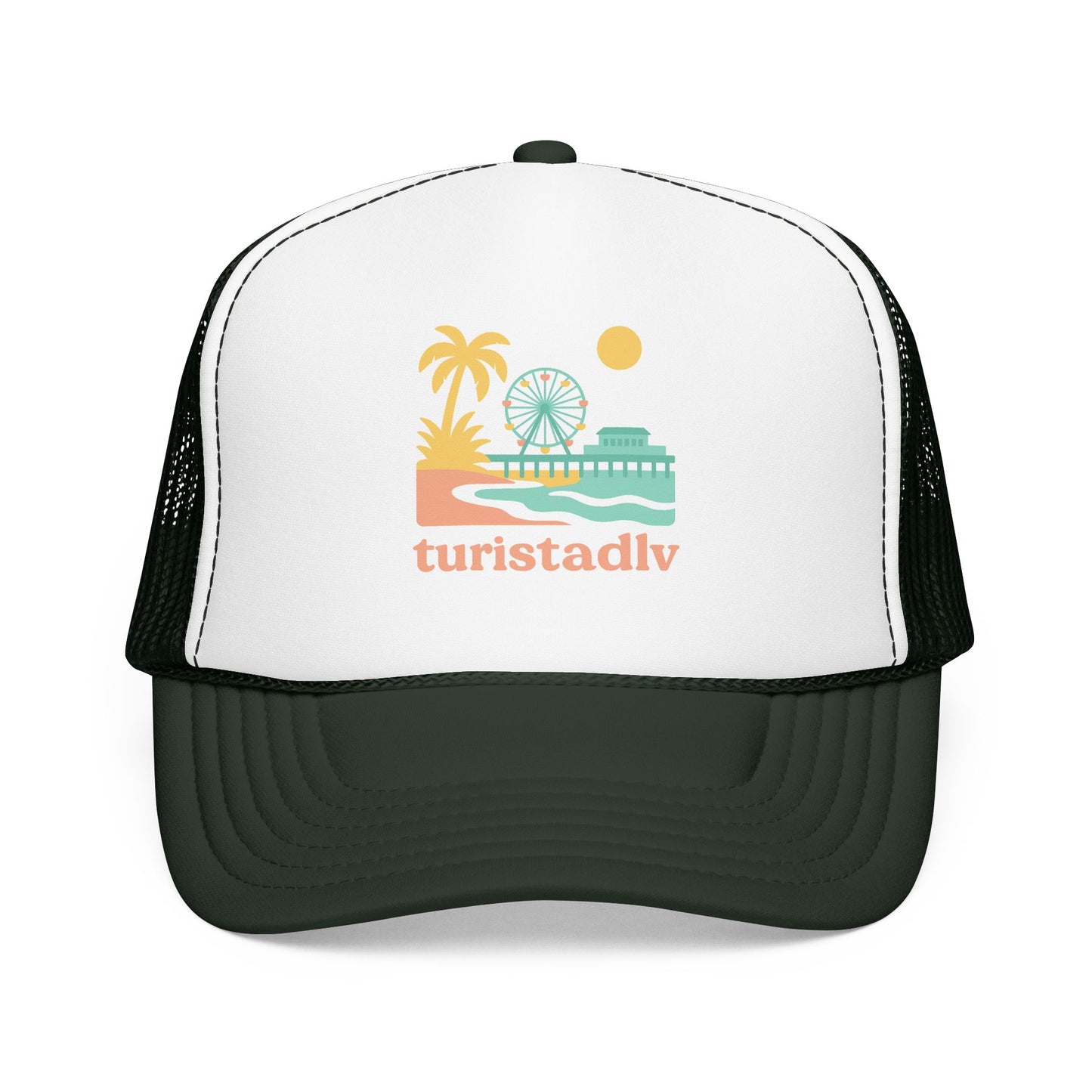 Gorra retro californiana, gorra de noria de playa retro, gorra de vacaciones, sombrero de visera muelle de santa Mónica.