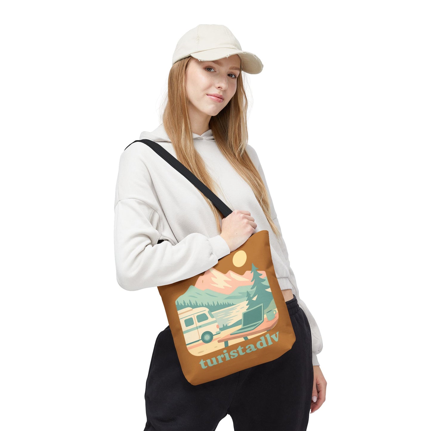 Bolso Tote Van Life, Ilustración de Montaña y Camper