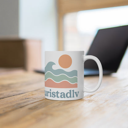 Taza de cerámica artística, diseño de olas costeras, perfecta para los amantes de la playa, regalo para ella, entusiastas de los viajes, decoración del hogar