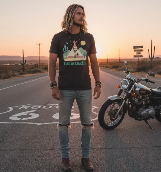 Camiseta de tipi, camiseta de cabaña, ruta 66, regalo de viaje por carretera, camiseta de aventuras, cabaña india