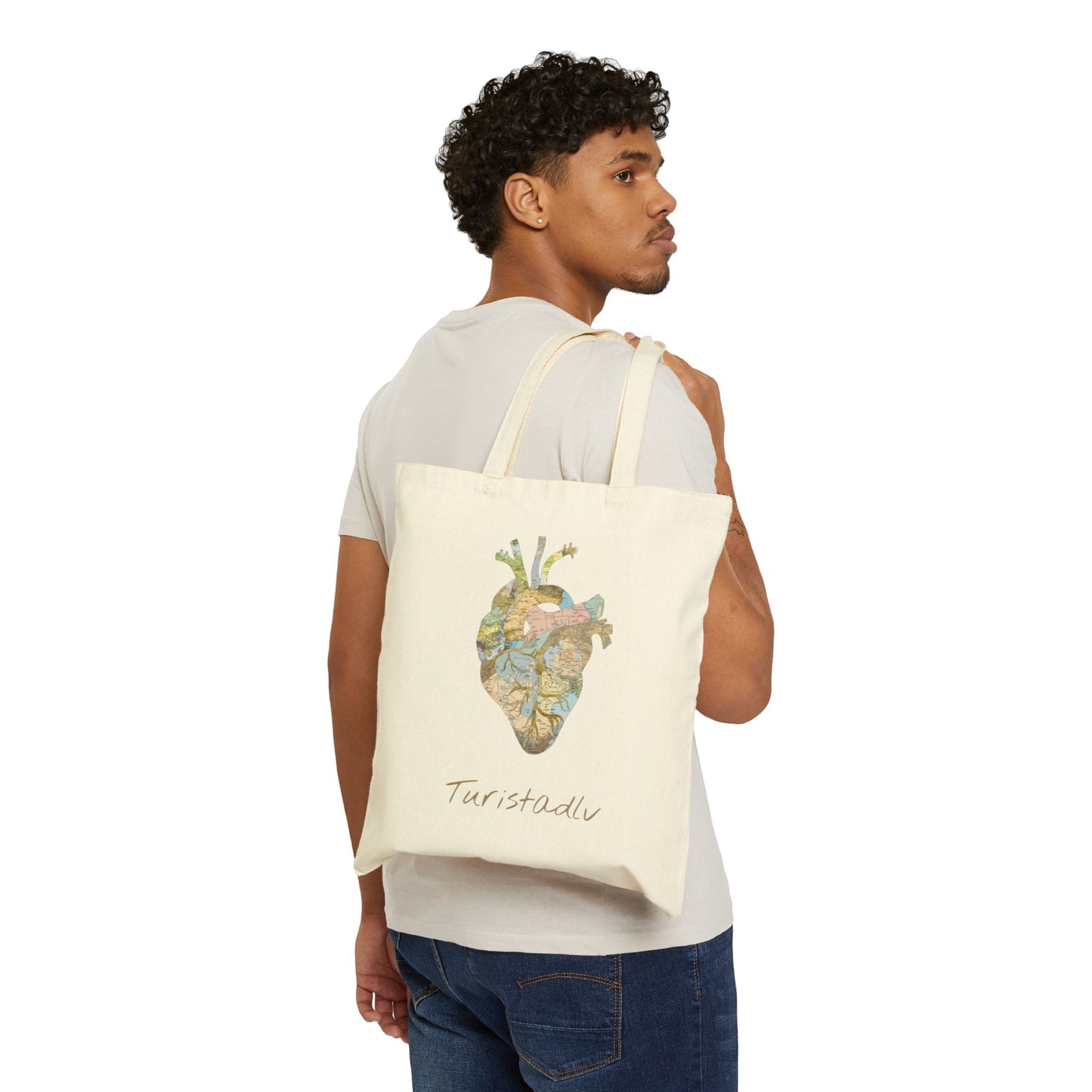 Tote Bag corazón, bolsa de lona de viajero, regalo de viaje, bolsa de excursión, bolsa de ecológica