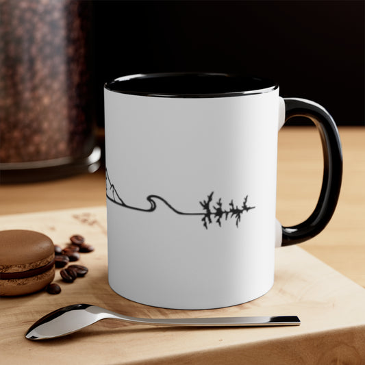 Taza de viajero, taza minimalista, regalo montaña, viajero,  regalo viajero, taza de viaje, taza de montaña, taza de regalo, taza bicolor.