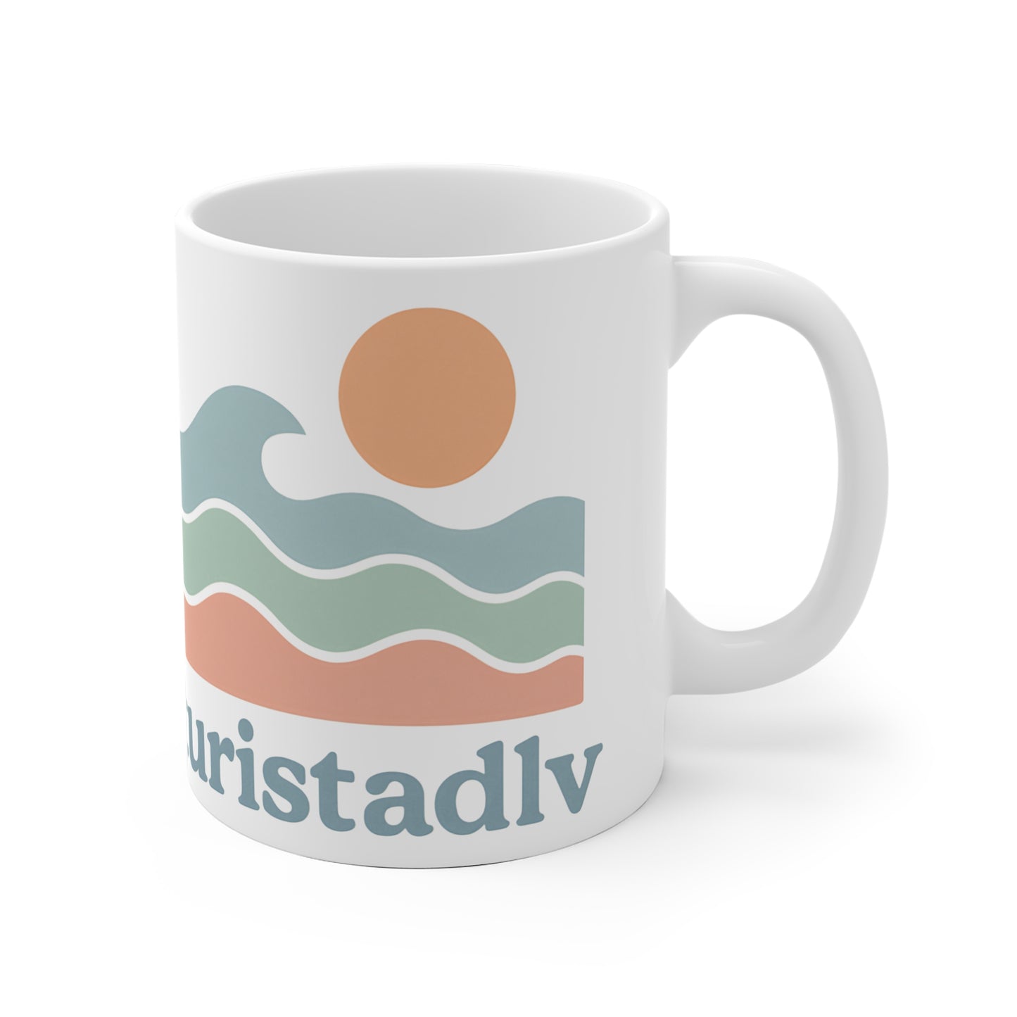 Taza de cerámica artística, diseño de olas costeras, perfecta para los amantes de la playa, regalo para ella, entusiastas de los viajes, decoración del hogar