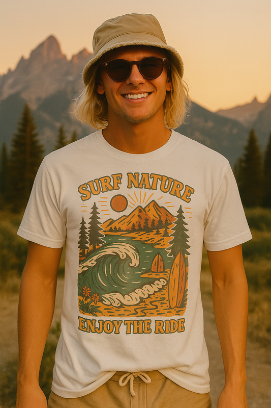 Camiseta naturaleza y surf, Disfruta del paseo, camisa estilo playa, ropa de verano, regalo de surf, camiseta para amantes de la naturaleza