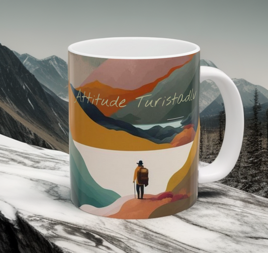 Taza de viajero, regalo de montaña, regalo de camping, regalo viajero, taza de viaje, taza de montaña, taza regalo viajero, taza aventurero.