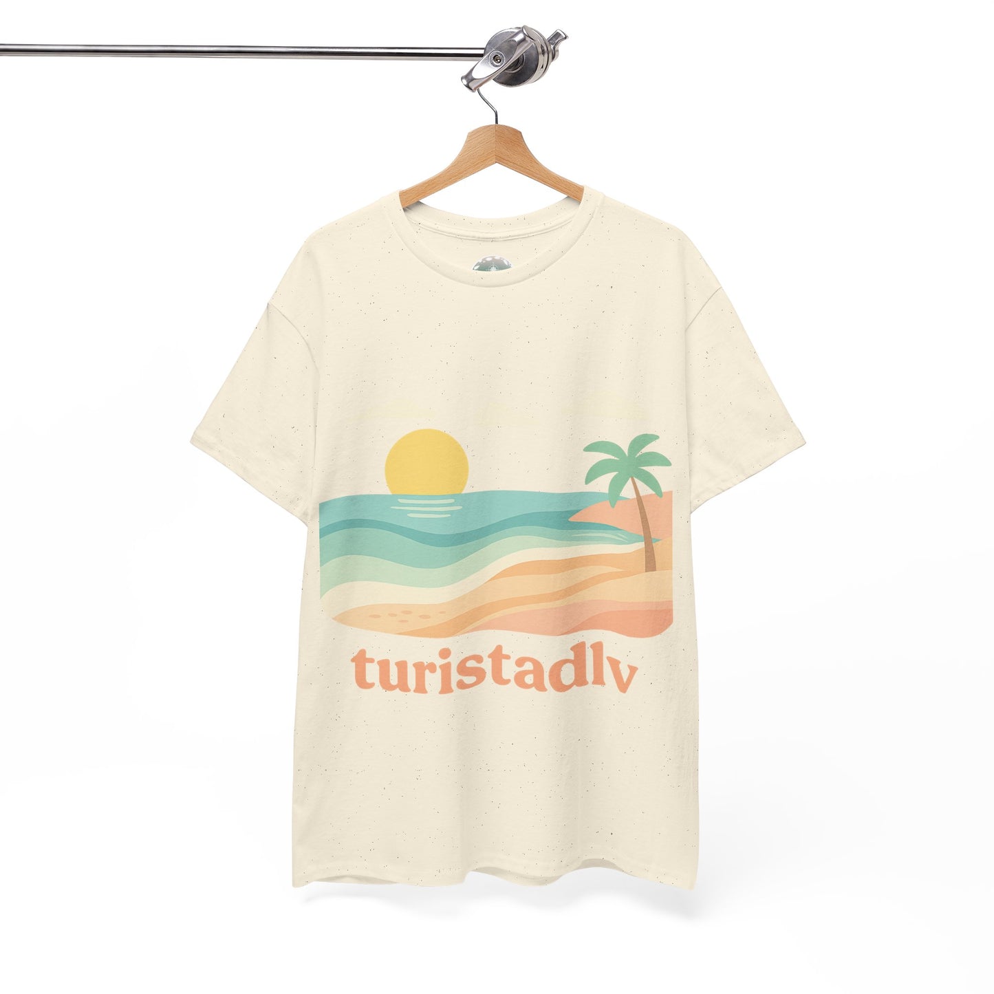 Camiseta de Verano, Diseño de Palmera y Sol, Camiseta Minimalista de Vacaciones, Camiseta de Algodón Orgánico, Estilo Californiano Retro.