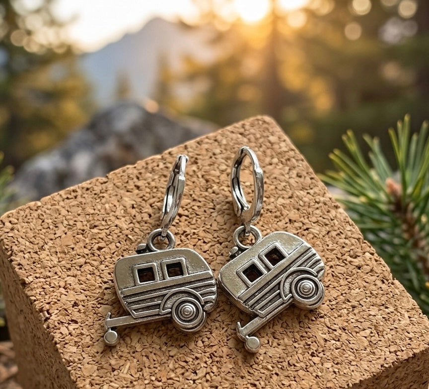 Pendientes Caravana Vintage, Joyería Van Life para Viajeros