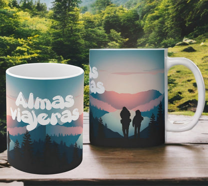 Taza de pareja, declaración, taza de montaña, viajero, regalo viaje, taza de viajero, regalo novios, taza de amor, taza esposa, senderista