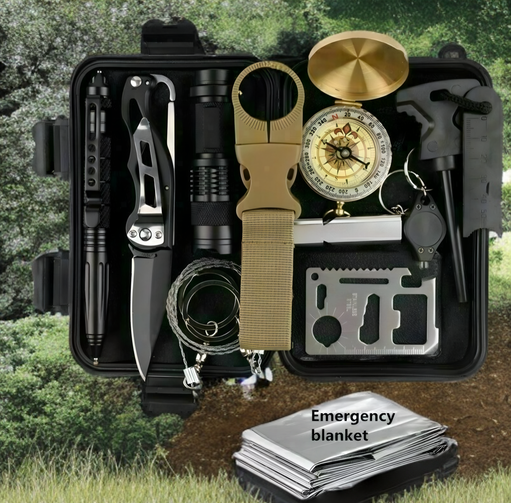 Emergency Survival Kit, Camping Hiking, Set Box