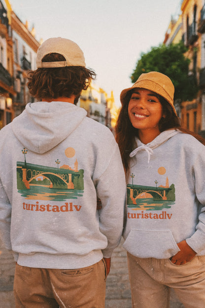 Sudadera con capucha Sevilla Triana, regalo de viajero, diseño Puente de Triana, recuerdo español, sudadera con capucha unisex