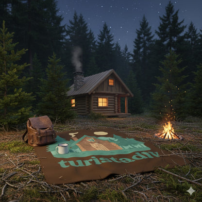 Manta de lana Sherpa de cabaña en el bosque, regalo de casa de campo Diseño acogedor de cabaña de troncos