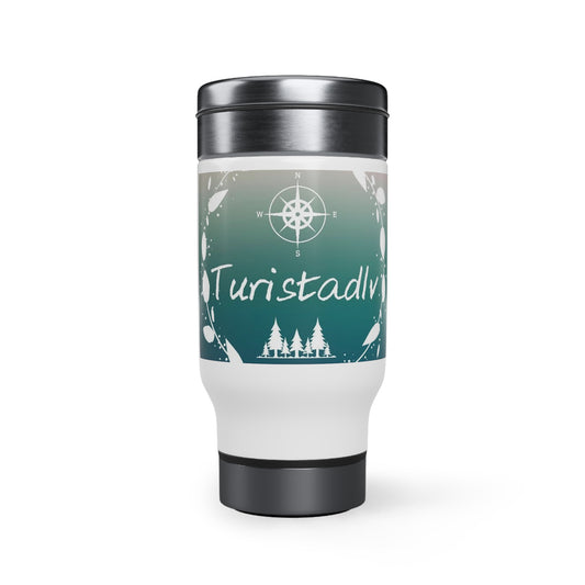 Taza de viaje de acero inoxidable con asa, taza térmica, taza de excursión, taza de trabajo, taza de viaje, viajero, Turistadlv