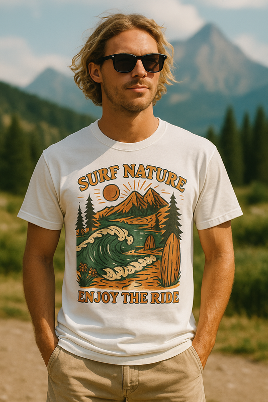 Camiseta naturaleza y surf, Disfruta del paseo, camisa estilo playa, ropa de verano, regalo de surf, camiseta para amantes de la naturaleza