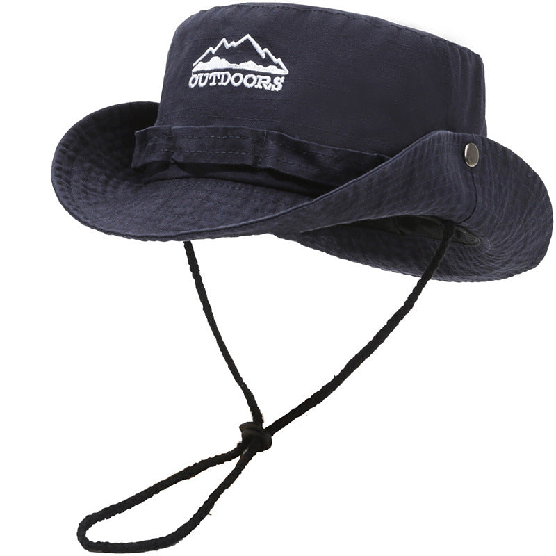 Summer Outdoor Mountaineering Slub Cotton Sun-proof Bucket Hat