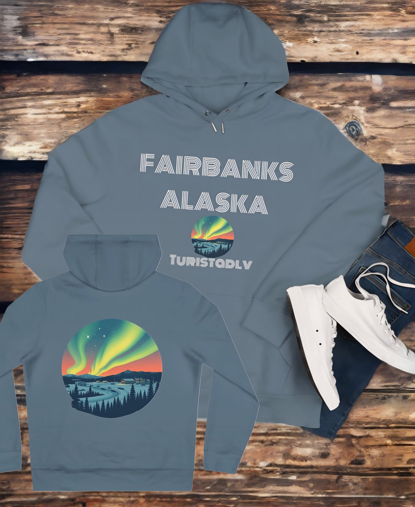 Sudadera Aurora Boreal Fairbanks Alaska, Montaña, regalo