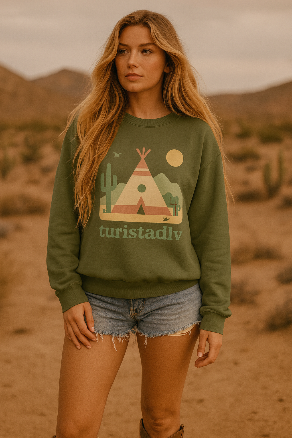 Sudadera Tipi del Desierto, Diseño Ruta 66 de Camping