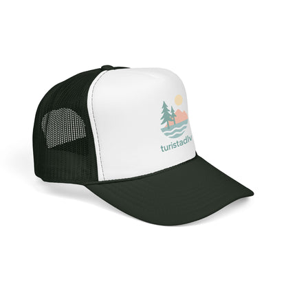 Gorra tipo retro de naturaleza, diseño de lago al atardecer, gorra de surfista con olas, diseño de árboles y montaña, regalo de senderista