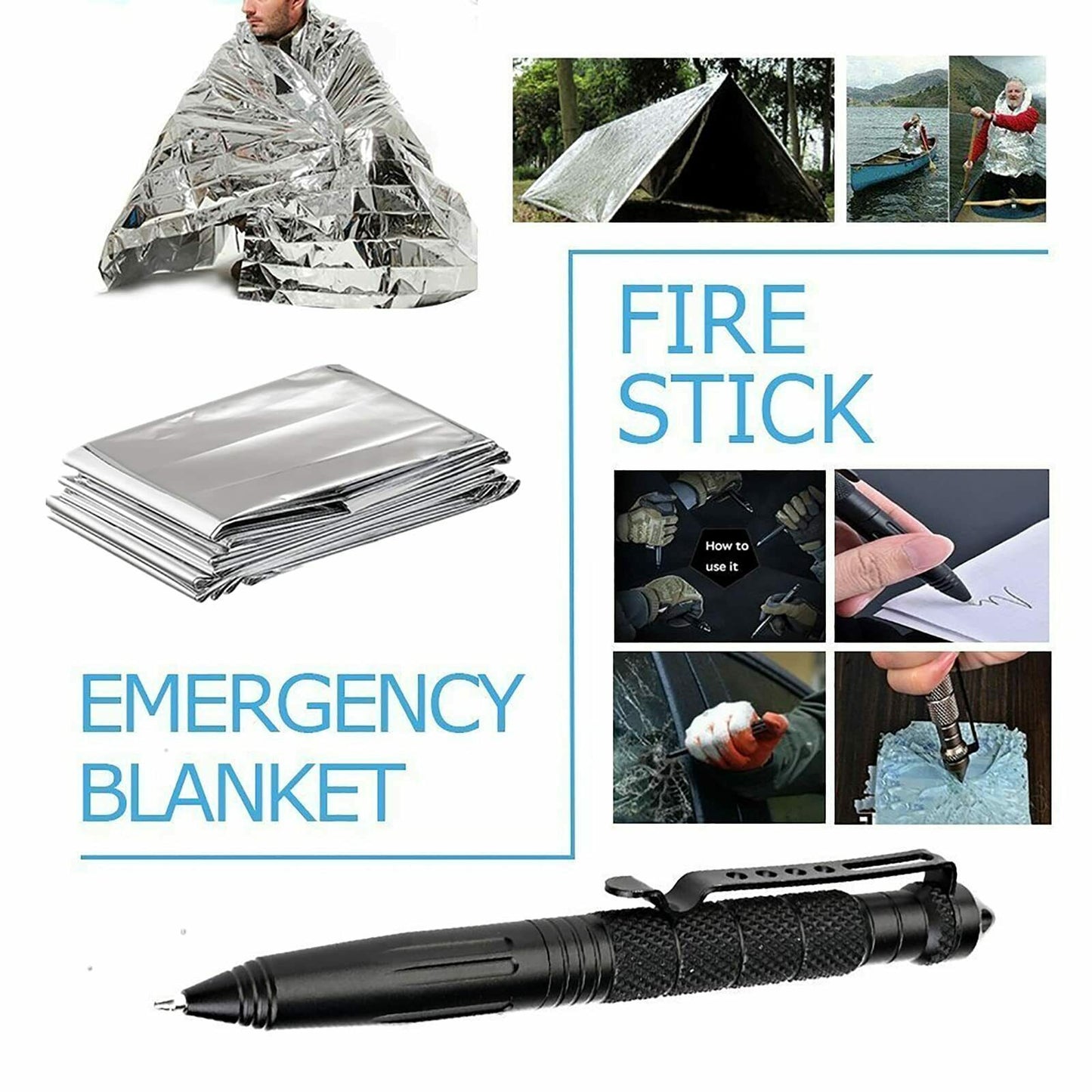 Emergency Survival Kit, Camping Hiking, Set Box