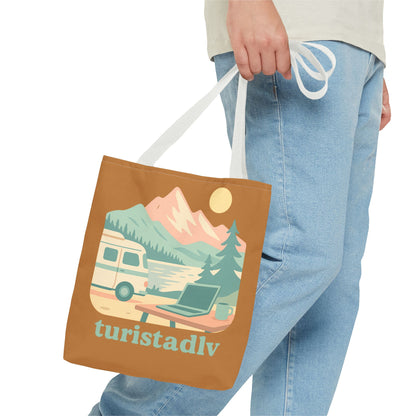 Bolso Tote Van Life, Ilustración de Montaña y Camper