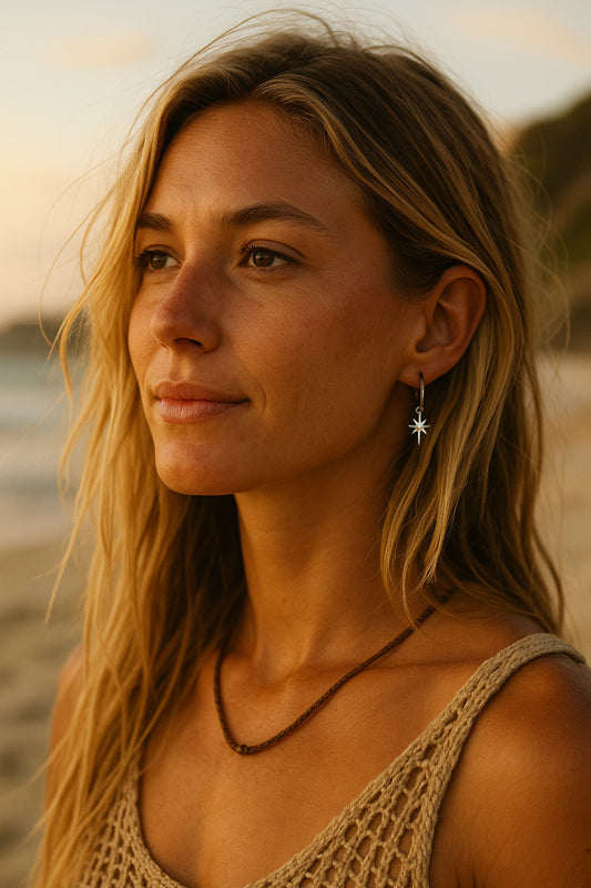 Aros Estrella Polar Acero Inoxidable · Pendientes Bohemios Minimalistas · Joyería Inspirada en el Cielo · Turistadlv