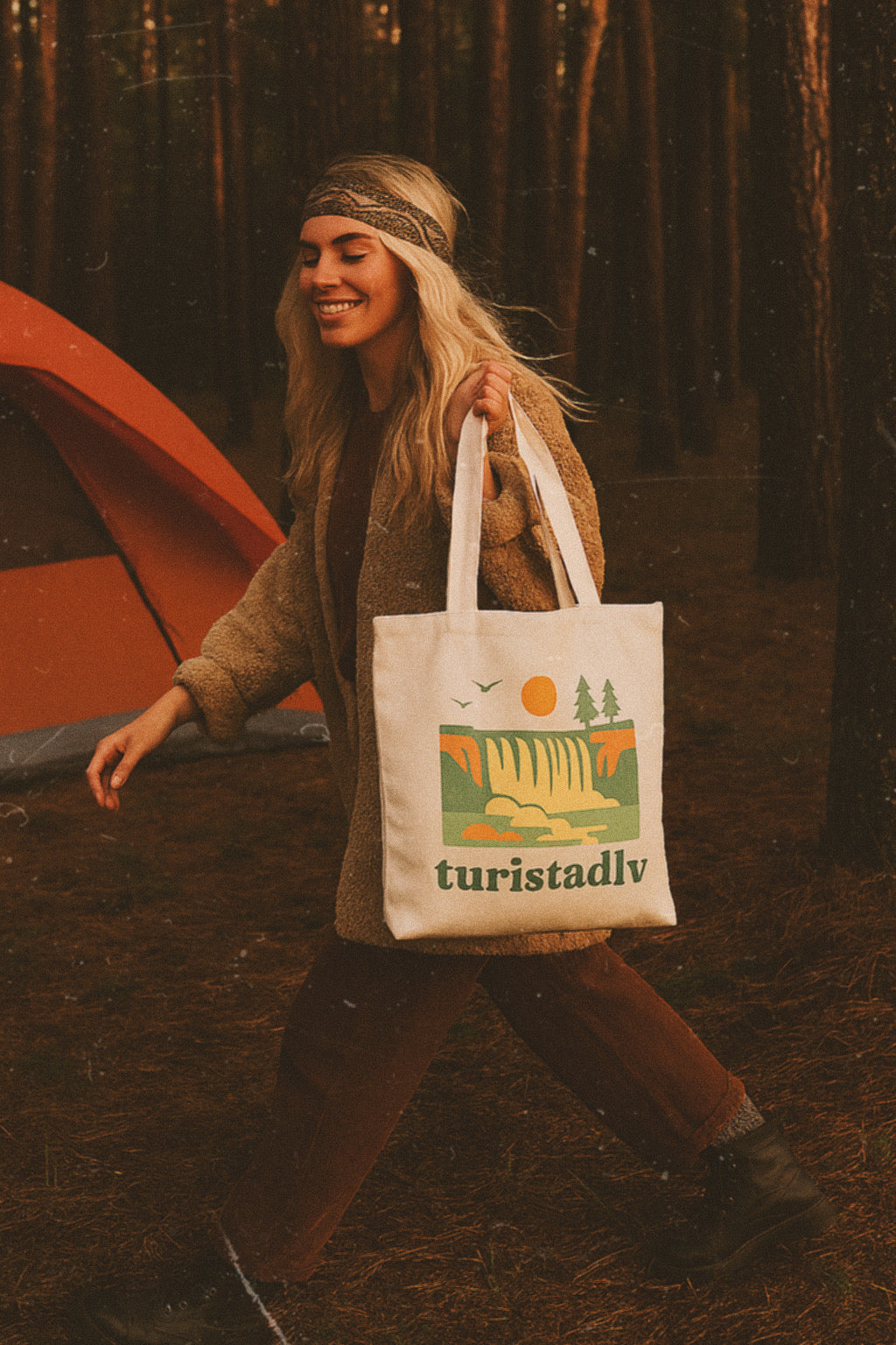 Bolsa de mano de naturaleza, ecológica, bolsa de compras, bolsa de viaje, tote bag,  tote de escapada de fin de semana, regalo amante de la naturaleza, cascada