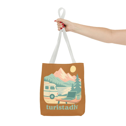 Bolso Tote Van Life, Ilustración de Montaña y Camper