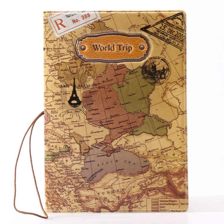 World map stereo passport holder, travel gift, traveler, passport, globetrotter