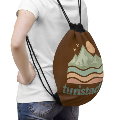 Bolsa con cordón de aventura al aire libre | Diseño de montaña, bolsa de gimnasio, mochila de senderismo, elementos esenciales de viaje, ecológico