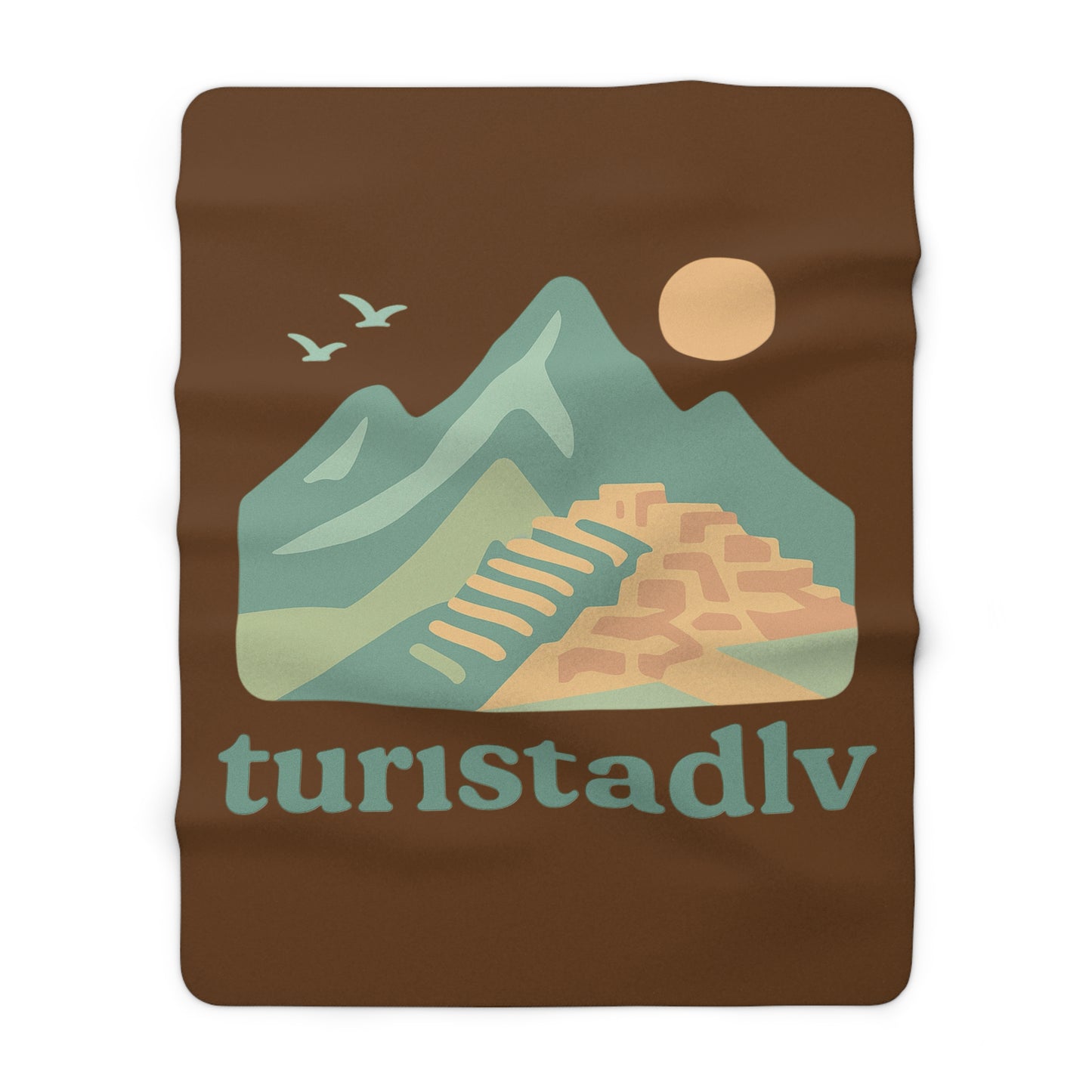 Manta Sherpa Diseño gráfico de Machupichu, manta de Perú, pueblo de montaña, manta de diseño retro de inca, elección del viajero, regalo