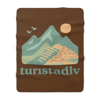 Manta Sherpa Diseño gráfico de Machupichu, manta de Perú, pueblo de montaña, manta de diseño retro de inca, elección del viajero, regalo