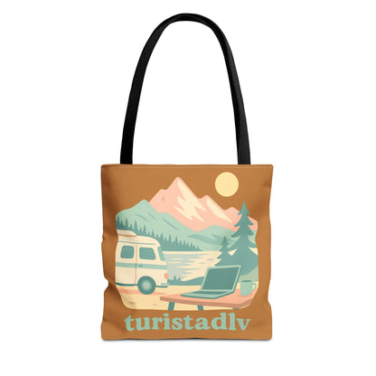 Bolso Tote Van Life, Ilustración de Montaña y Camper