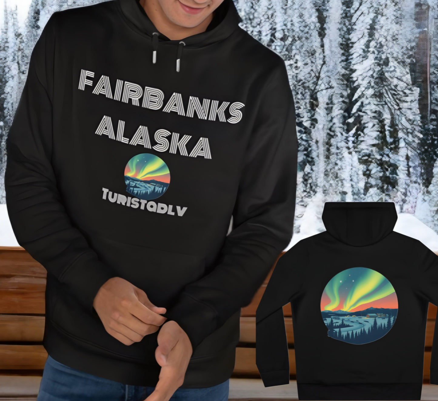 Sudadera Aurora Boreal Fairbanks Alaska, Montaña, regalo