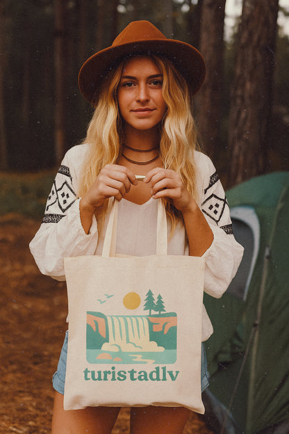 Bolsa de mano de naturaleza, ecológica, bolsa de compras, bolsa de viaje, tote bag,  tote de escapada de fin de semana, regalo amante de la naturaleza, cascada