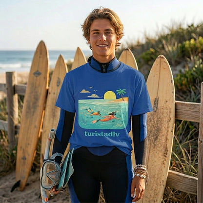 Camiseta snorkel verano, Camiseta de pareja unisex de playa y mar, estilo tropical aventurero, camiseta de surf y océano, regalo buceadores