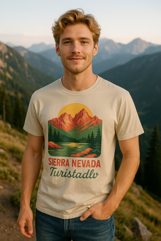Camiseta gráfica de Sierra Nevada, regalo para amantes de la naturaleza, camisa de aventura al aire libre, ropa de montaña, ropa de viaje